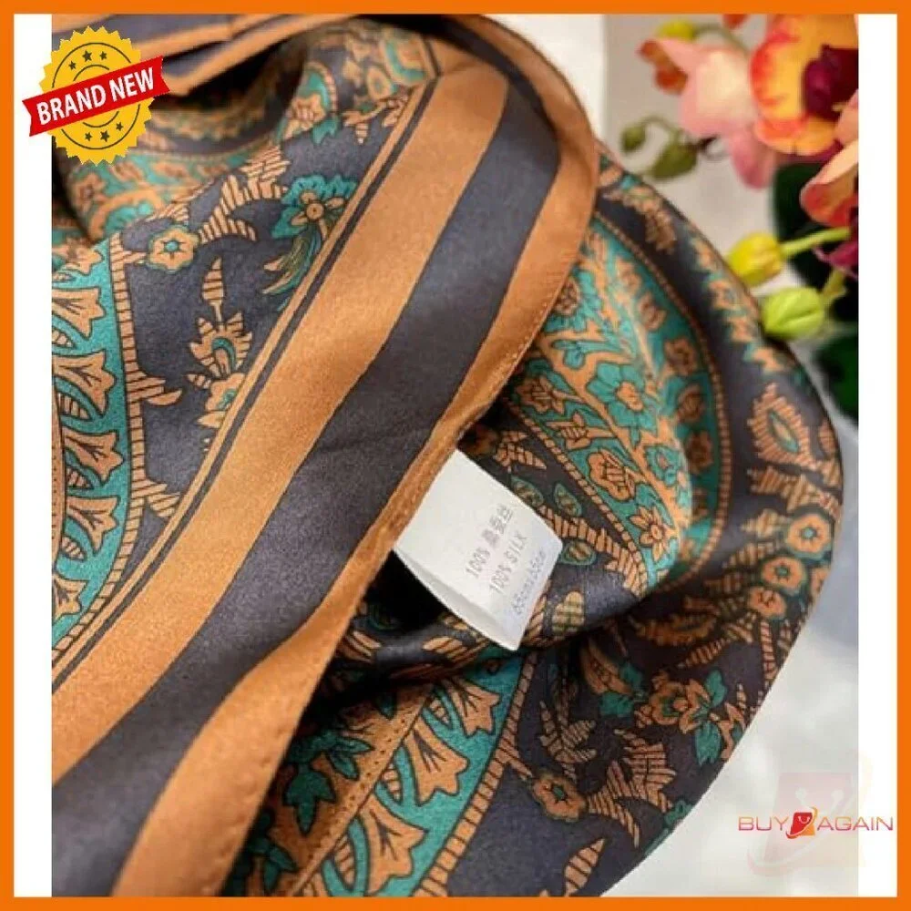 27x27 Inch 100% Pure Mulberry Silk Square Scarf for Hair & Neck
